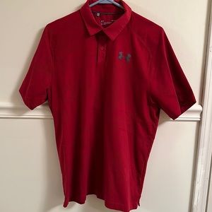 Men’s sz L Under Armour Men’s golf polo red in color in good used condition